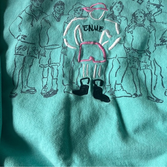 Vintage 1990s E.N.U.F Embroidered Crewneck Sweatshirt Made In USA Size M - Picture 3 of 12